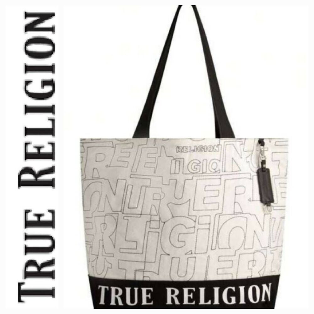 True Religion Logo Stitch Large Tote Bag